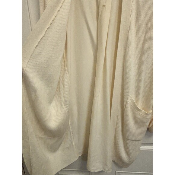 Lululemon Still At Ease Wrap M Ivory Cashmere Blend duster open Cardigan Sweater - Picture 4 of 9